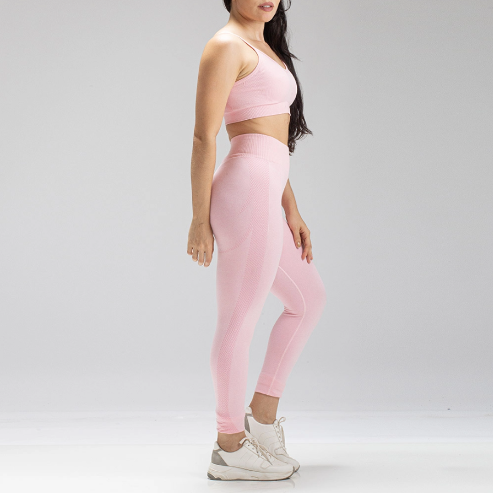 Conjunto Feminino Top e Calça - Delgado Fit Rosa Claro