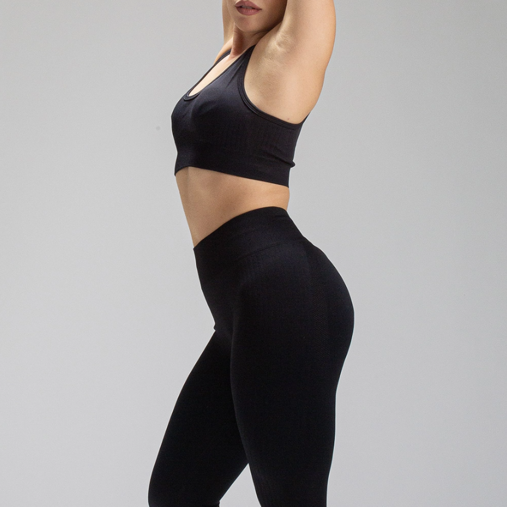 Conjunto Fit Feminino Top e Calça - Delgado Fit Preto