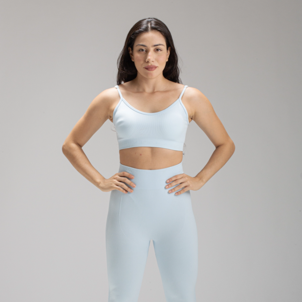 Conjunto Feminino Top e Calça - Delgado Fit Azul Claro